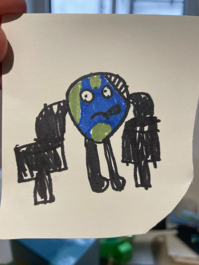 Earth on crutches by Fen (6)